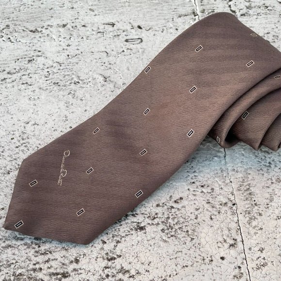 oscar de la renta Other - Oscar De La Renta Men Tie Classic Necktie Brown Tie